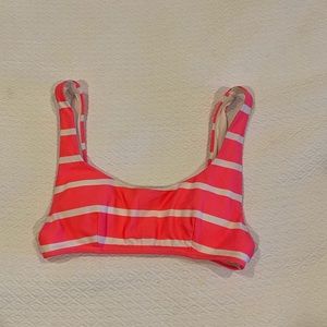 Aerie Neon Pink Striped Bikini Top